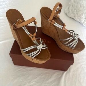 Coach cork wedge sandals